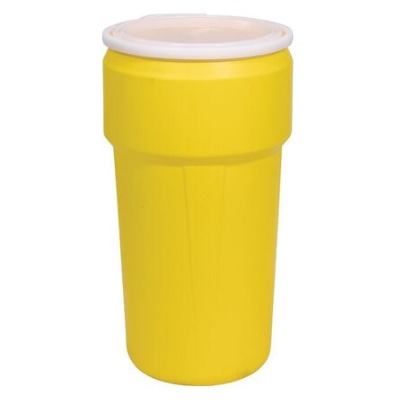 Eagle Mfg 20 Gallon, Plastic Lever-Lock, Lab Pack Plastic Barrel Drum, Yellow - 1623